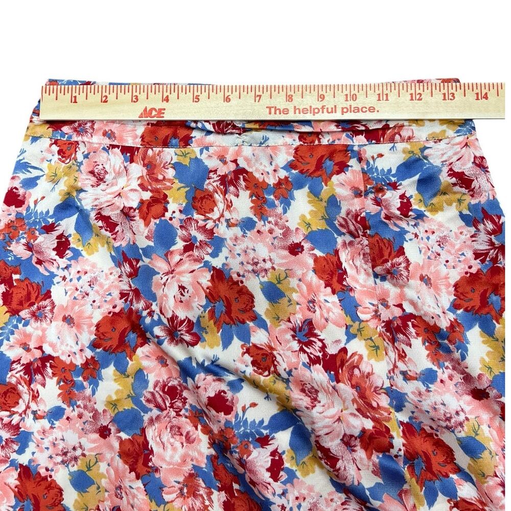 Lulus Floral Midi Skirt Small High Waisted Slit Summer Spring NWOT - Picture 5 of 10